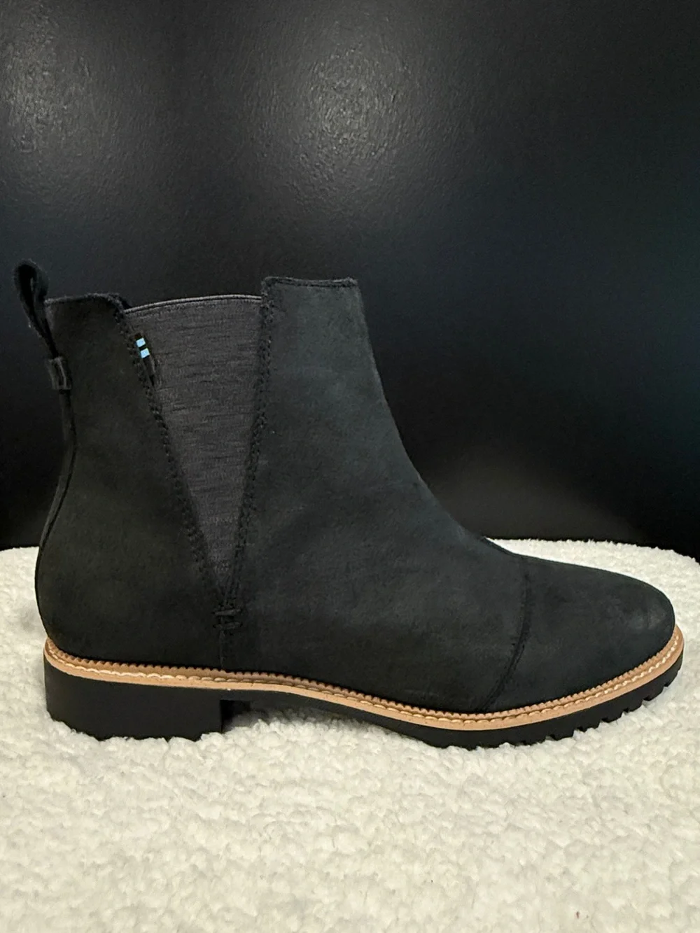 TOMS Black Suede Lug Sole Boots